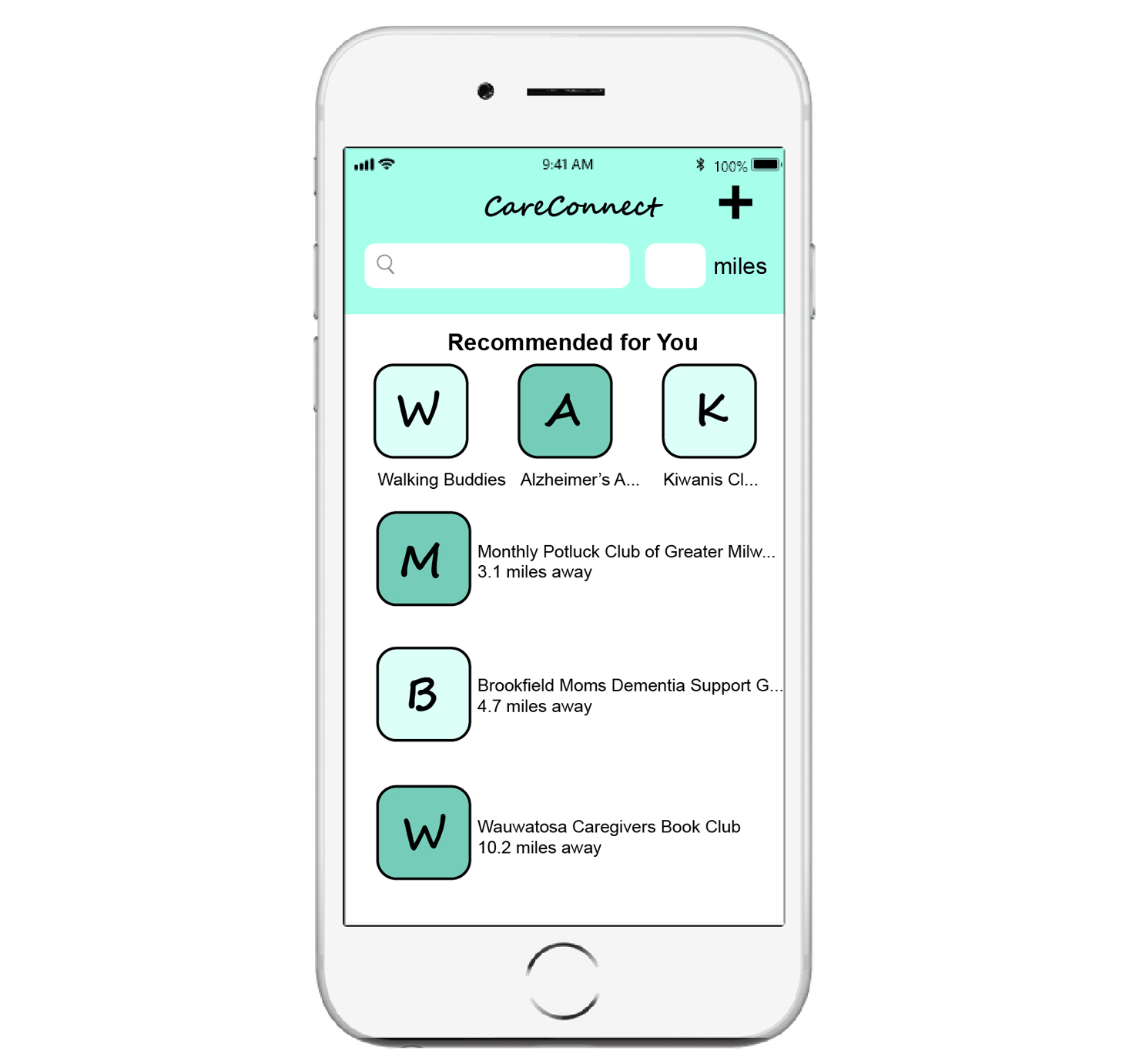Careconnect phone screens
